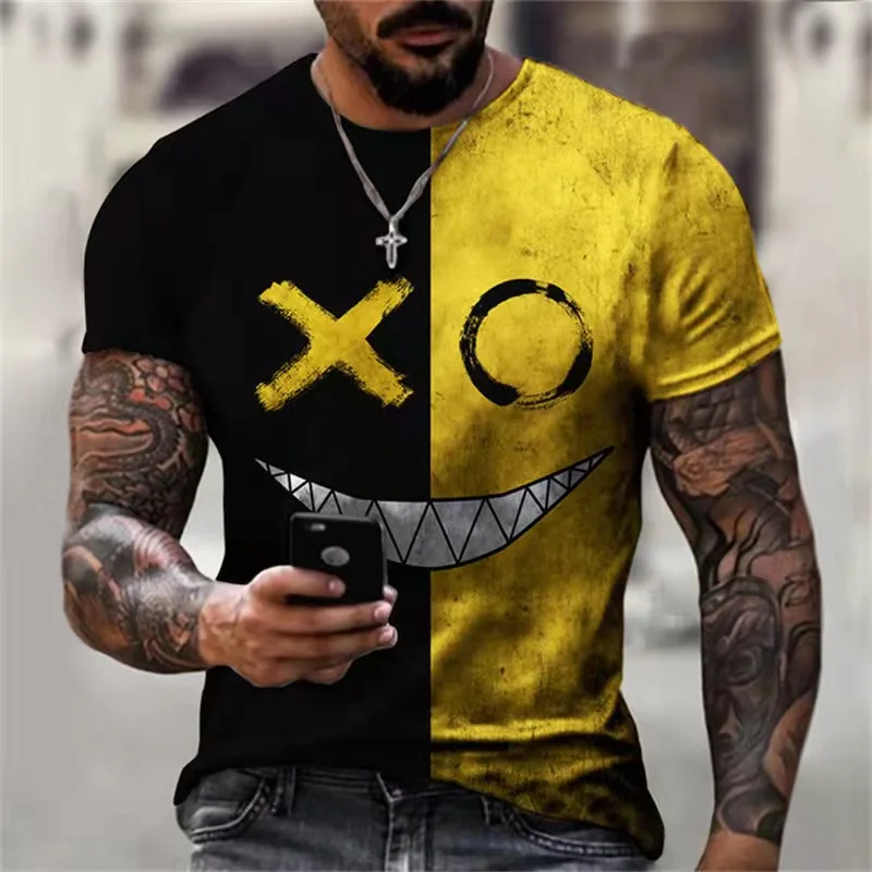

2021 summer T-shirt new letters 3D digital printing men's street trends funny 3DT-shirt tops.