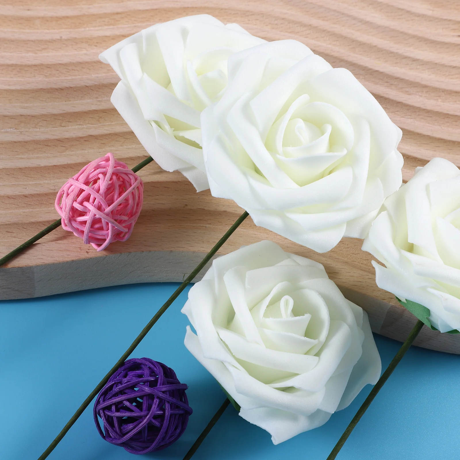 2 Roses Styles 18 Colors 8CM 6.5CM 10Pcs Artificial Rose Flowers Wedding Bride Bouquet Simulation Flower Home Hotel Decor P0.2 | Дом и сад