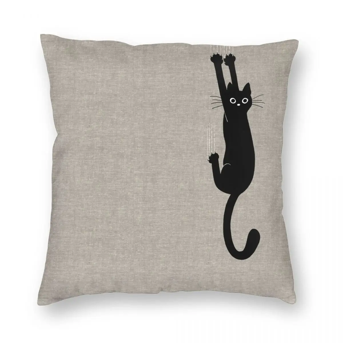 

Чехол на квадратную подушку с черной кошкой, полиэстеровый льняной бархатный креативный декоративный чехол на молнии для комнаты, 18 дюймов