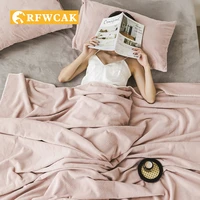 rfwcak autumn and winter new milk blanket blanket encryption nap single and double blanket flannel simple solid color blanket