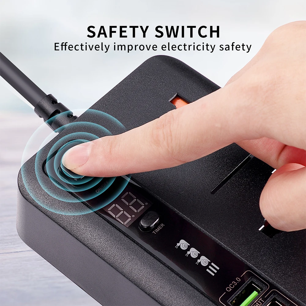 2500 Вт универсальная электрическая розетка 3 розетки переменного тока 5 USB умных