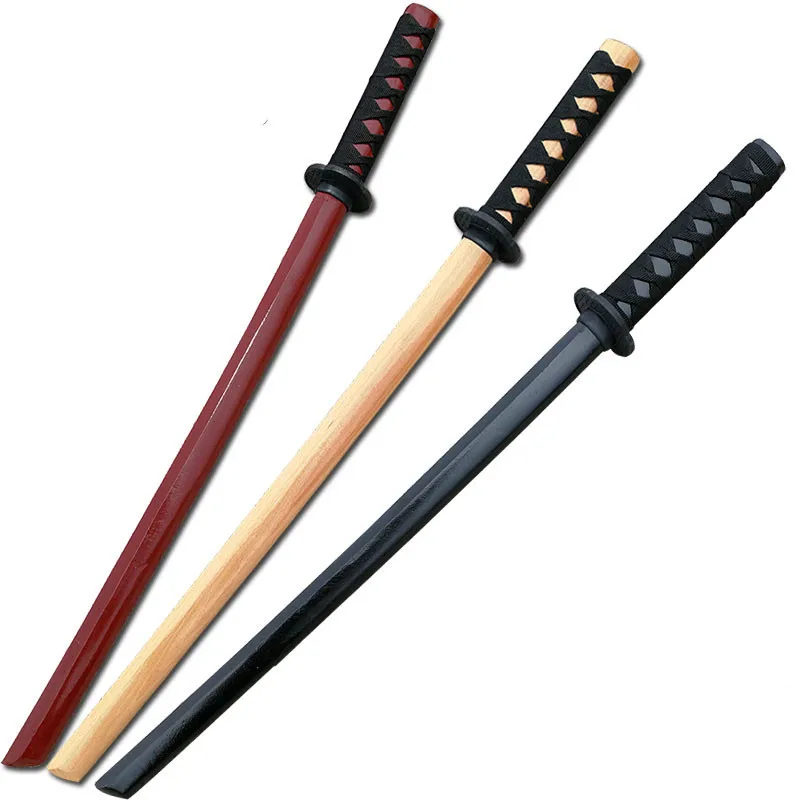 60cm Demon Slayer Katana Simulation Wood Sword Knife Cosplay Performance Props Ninja Sword Toy for Children Aikido Wooden Sword images - 6