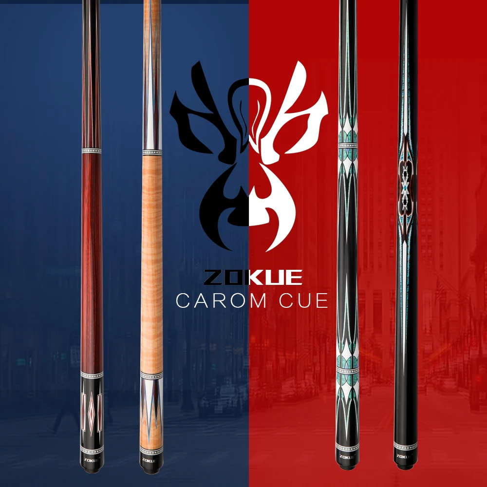 Original ZOKUE Billiard Carom Stick Korean 3 Cushion Cue Carom Cue Taper 12mm Tip 142 cm Selected Canadia Maple Butt Shaft