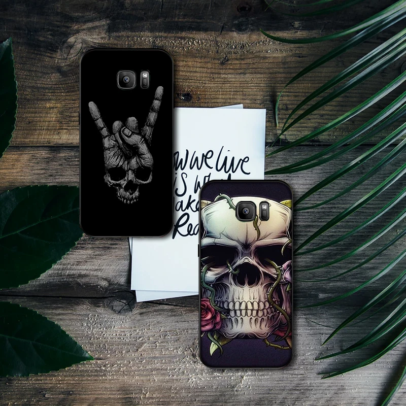 Череп Мягкий силиконовый чехол для телефона samsung S6 S7 край S8 S9 S10 PLUS NOTE 8 9 M10 20 30