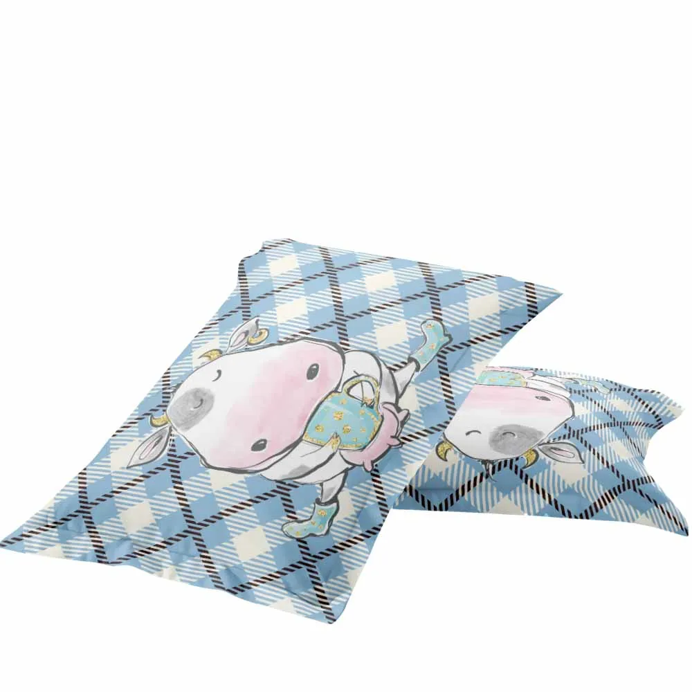 

Cows Bedding Set Baby Bottle Duvet Cover Set for Kids Crib Bed Set Queen King Size Home Cute Blue Bed Quilt Cover Bedroom Set