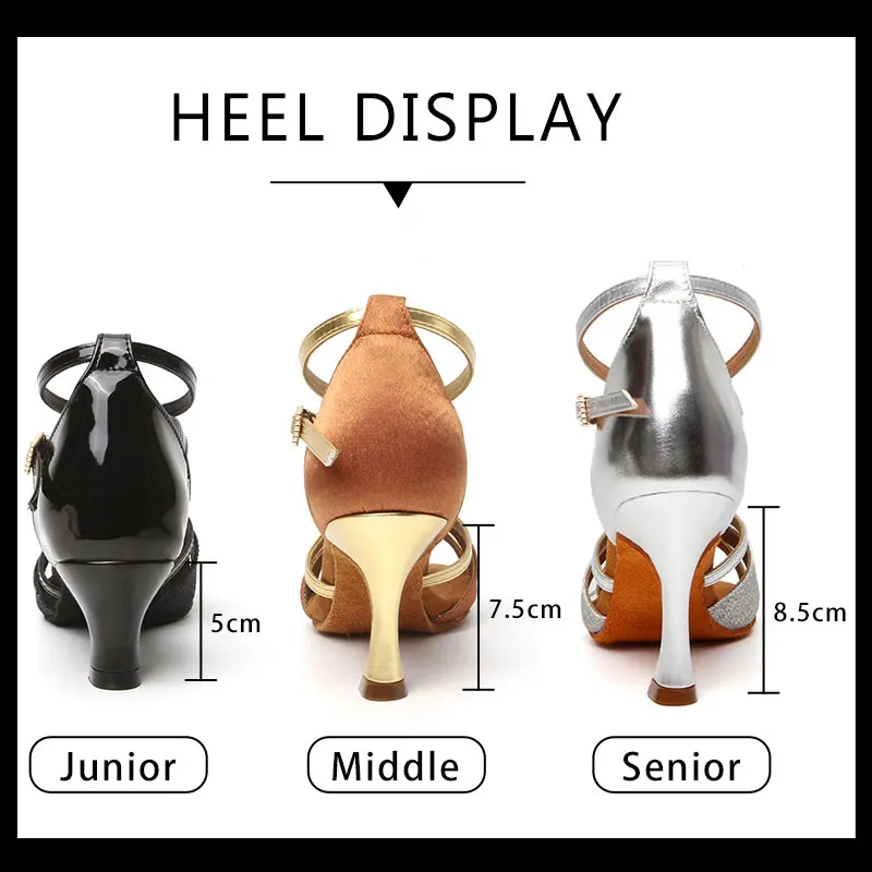 SWDZM Women Latin Dance Shoes Hot Sale Ballroom Dancing Ladies Soft Soles Tango/Salsa Dance Shoes For Girls Wholesale 5/7/8.5cm