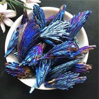 quartz crystal stone beads chinese phoenix rainbow titanium cluster peacock blue feather mineral specimen natural healing stone