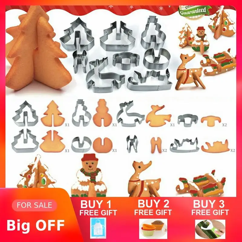 8 шт./компл. 3D формочки для печенья имбирный домик Рождественская форма торта из