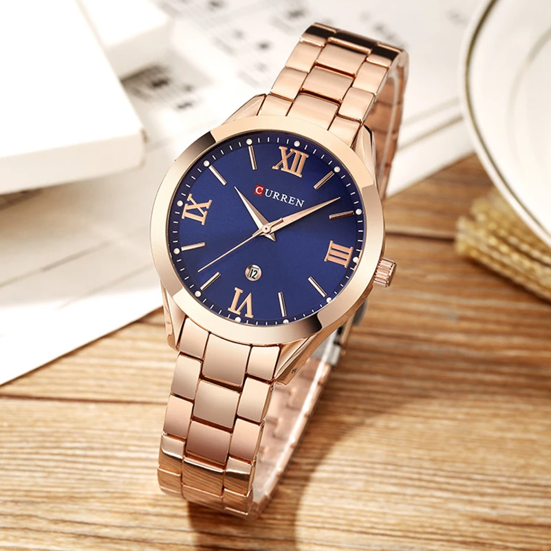 

Jewelry Gifts For Women's Luxury Gold Steel Quartz Watch Curren Brand Women Watches Fashion Ladies Clock relogio feminino 9007