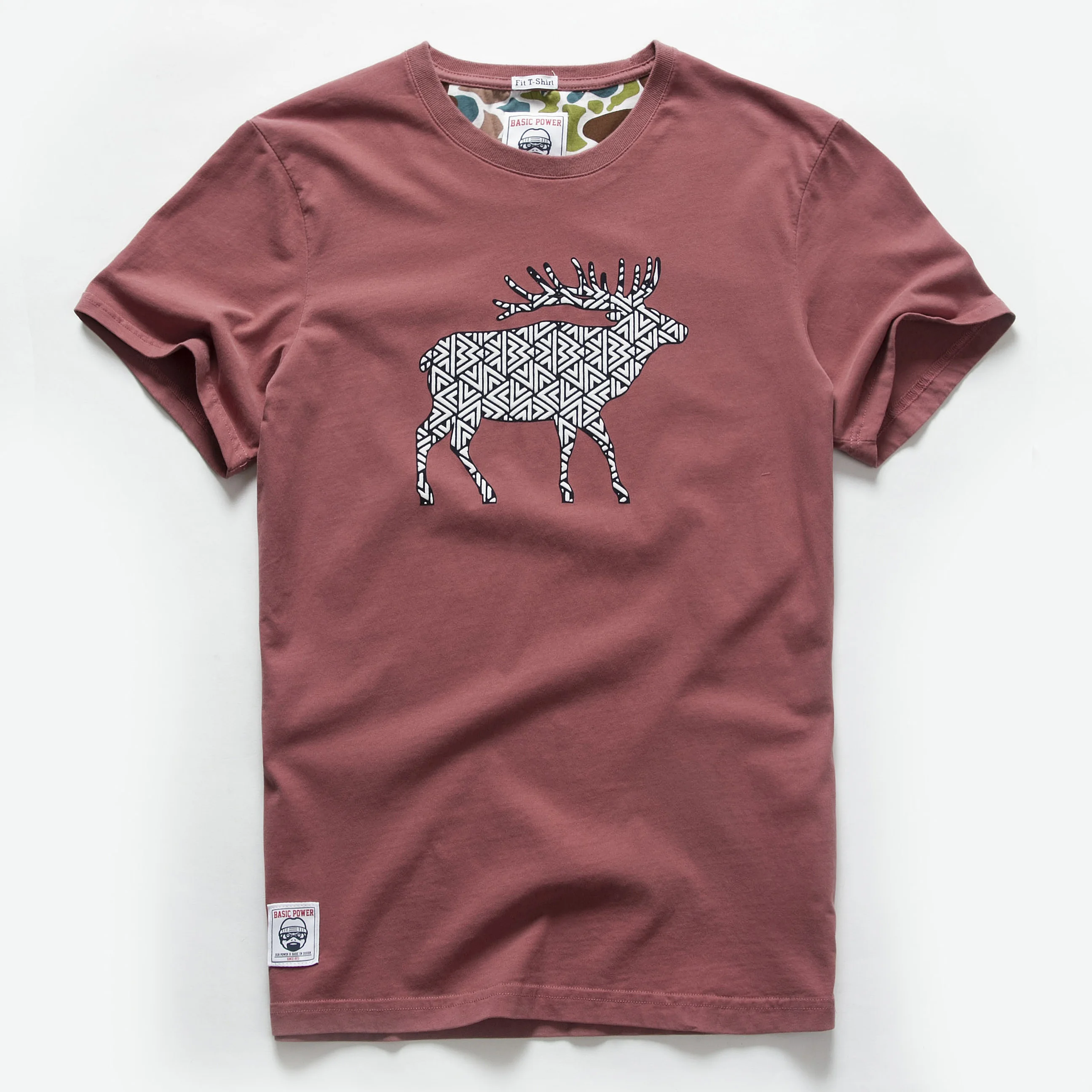 Мужская футболка хлопковая Однотонная Повседневная Базовая с круглым вырезом