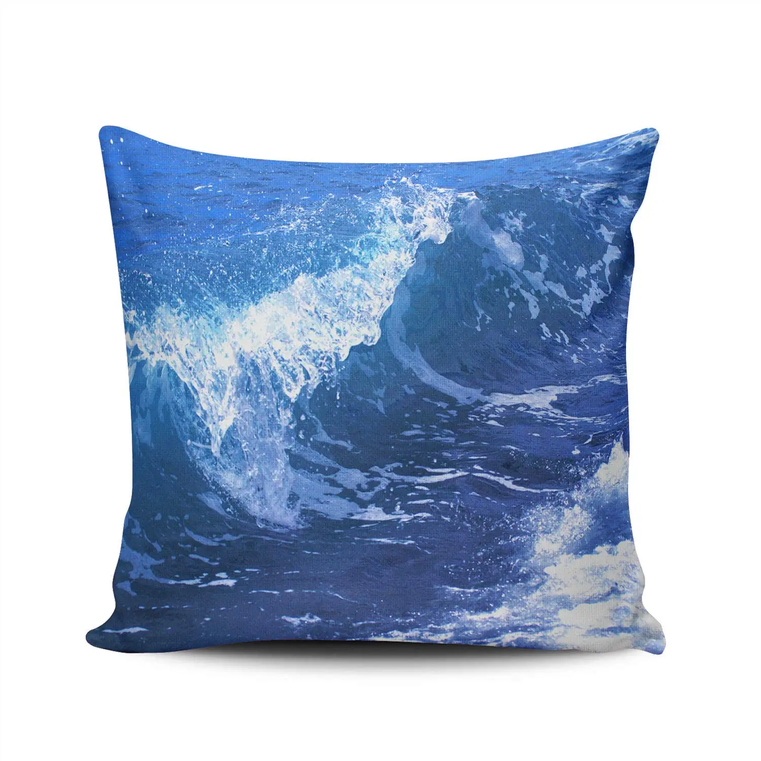 

Bedroom Custom Decor Blue Wave on The Ocean Throw Pillow Cover Elegant Design Double Sides Printed Patterning Square 2