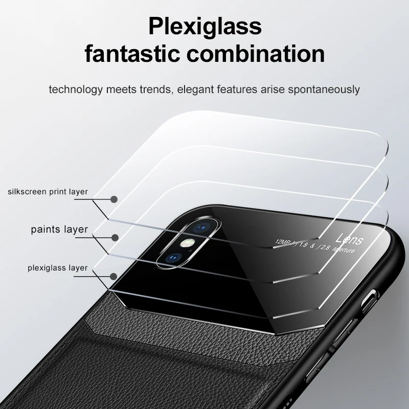 Luxury Leather Phone Case For iPhone 7 8 6s Plus 11pro Soft TPU Back Cover XS XR 11 Pro Max Mirror Shockproof Shell | Мобильные