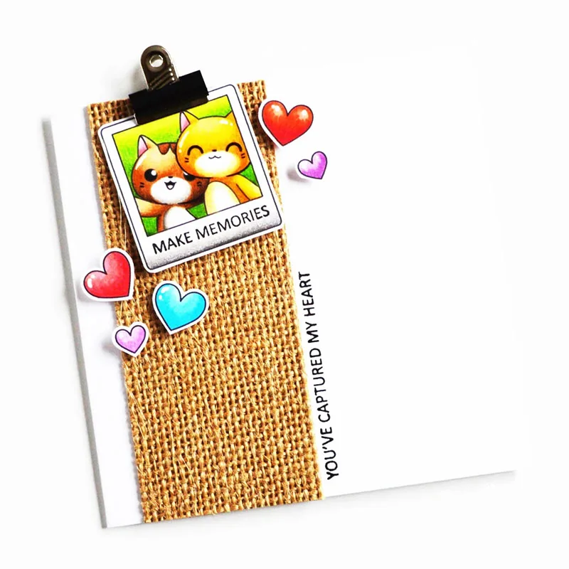 Отправка объятий и радуги прозрачный штамп + высечка очаровательных животных