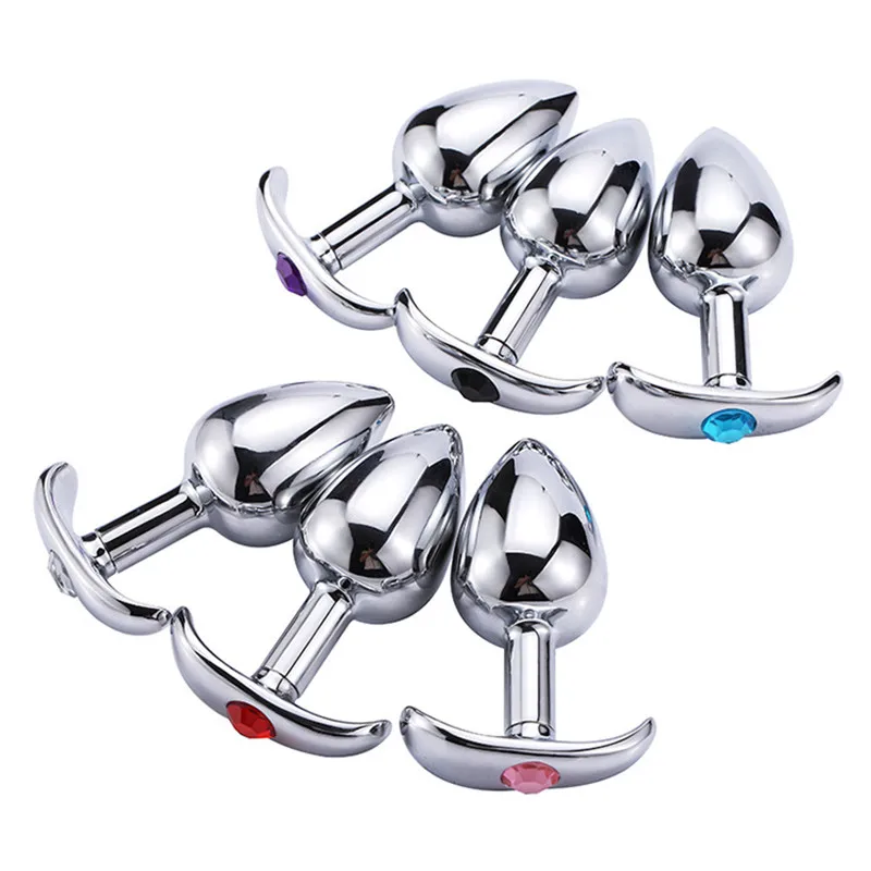 DINGYE Metal Anal Plug with Red Jeweled Large Steel Butt Diamond Women Jewel Sex toys Underwear All Day Beginner | Красота и здоровье