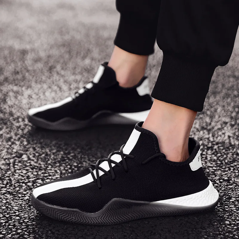 

Men's Sneakers Flying Weave Sports Shoes Comfortable Running Shoes Outdoor Men Athletic Shoes casual Lace-Up Sneakers