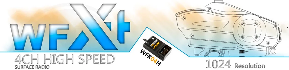 WFLY WFX4 4CH 2,4G высокоскоростное поверхностное радио 40 моделей светодиодный экран пистолет пульт дистанционного управления переключается L/R рука для rc автомобиля и лодки