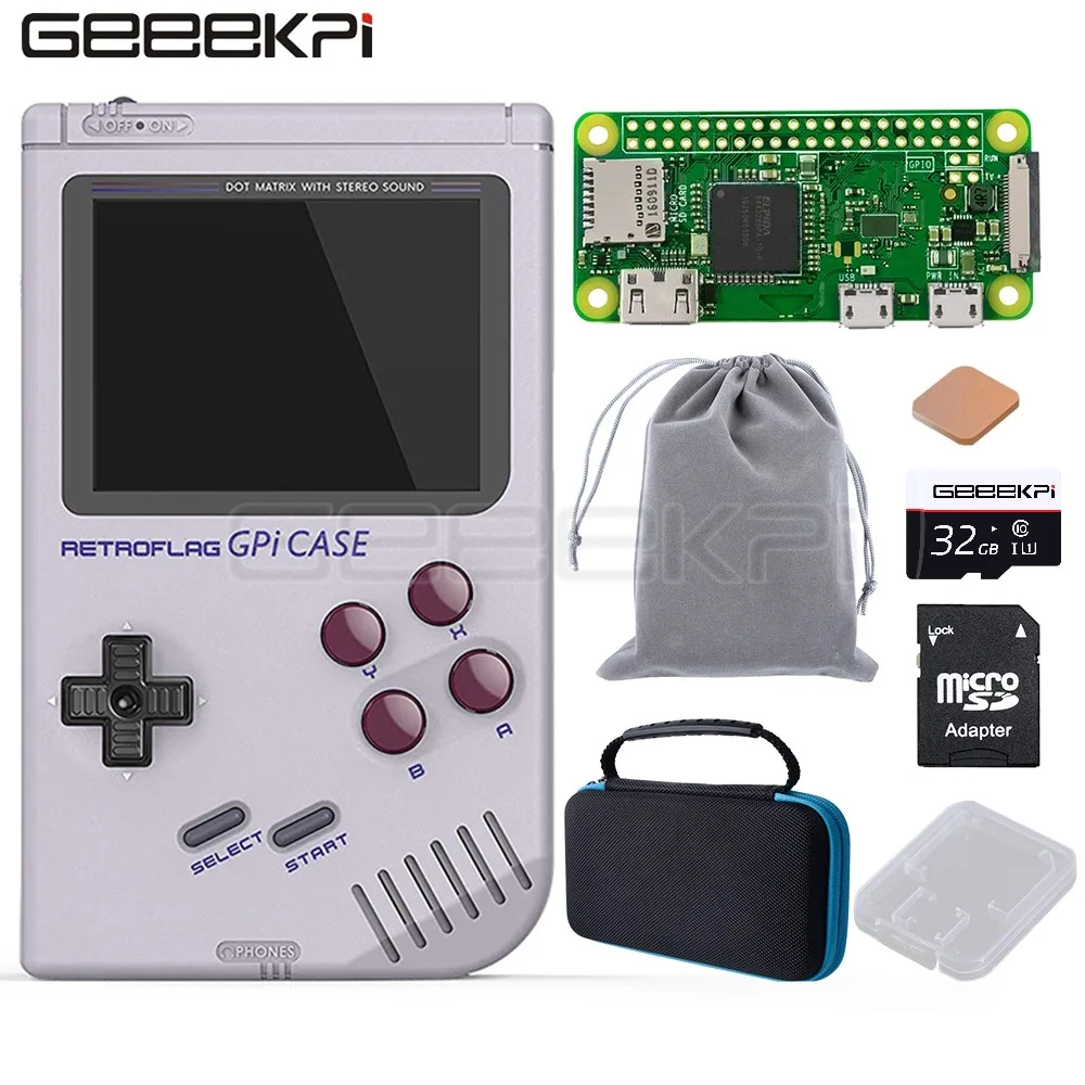 

GeeekPi In Stock! Original Retroflag GPi CASE Kit with 32G Micro SD Card Heatsink Carrying Bag For Raspberry Pi Zero / Zero W