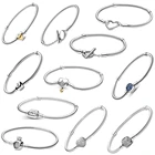 Браслет женский из серебра 925 пробы, Т-образный, в форме сердца