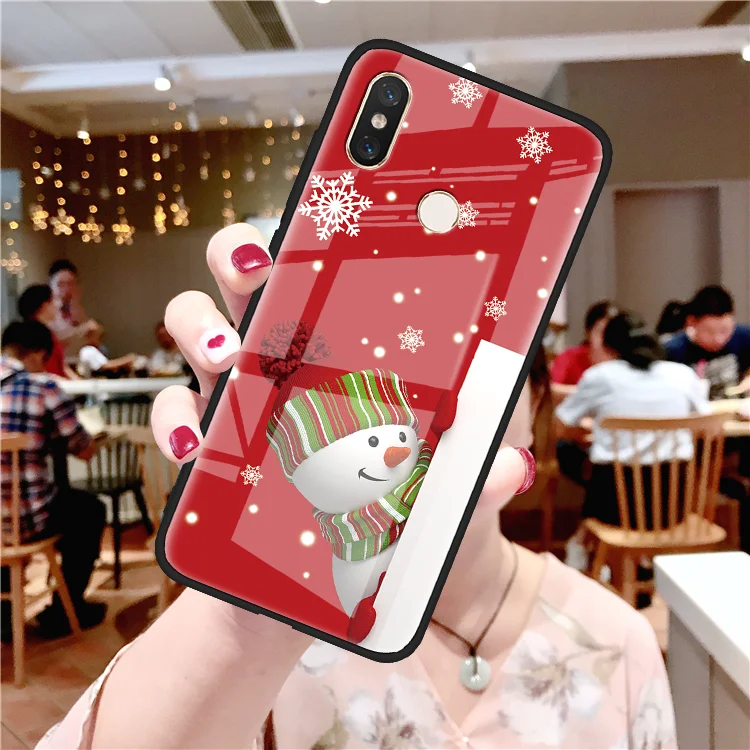 Рождество закаленное Стекло Чехлы для Xiaomi mi Red mi S2 Примечание 7 5 6 K20 Pro CC9e CC9 8 9 SE Lite Explorer A2 6X 6A 7A mi x 2S 3 Чехол - Цвет: sdhdxrxh