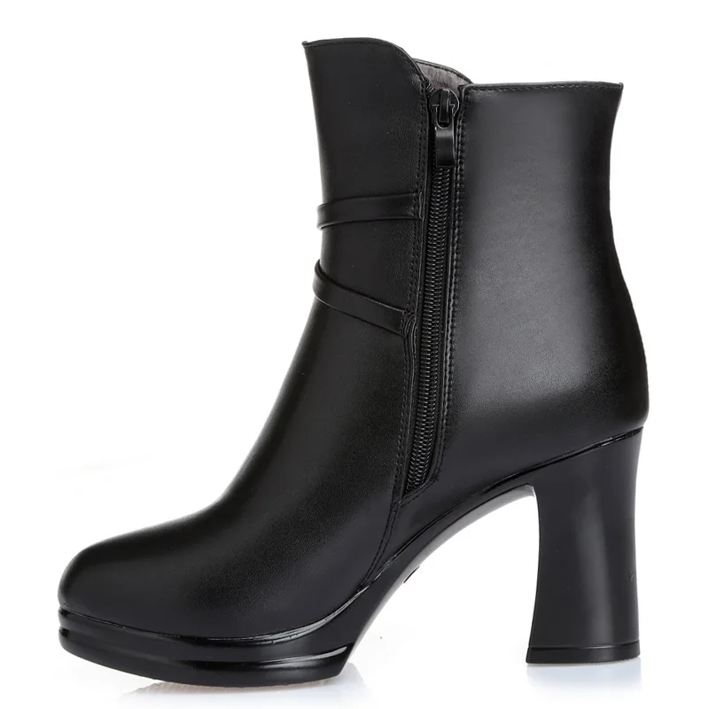 Fujin/женские зимние ботинки из шерсти Модные теплые плюшевые ботильоны