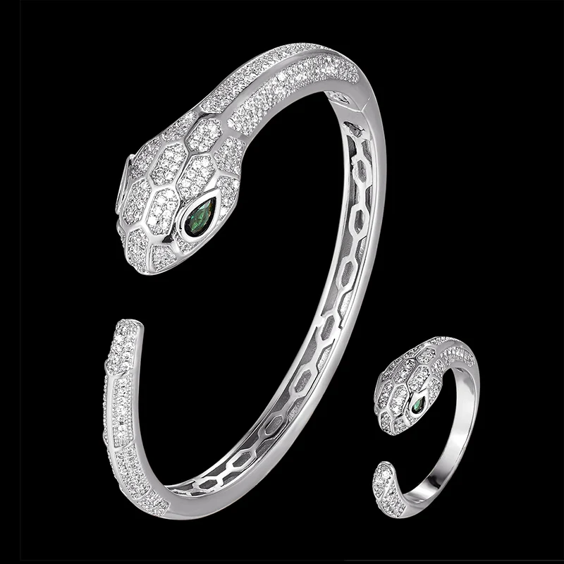 Роскошный браслет и кольцо Fateama ювелирный набор абстрактный художественный