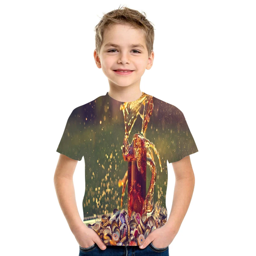 

2021 Boys Casual T-shirt 3D Printing Hip Hop Style Cool Pattern 4T-16T Size