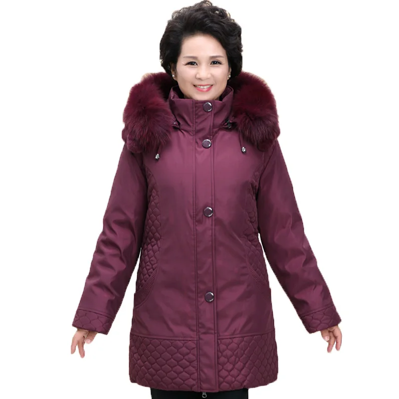 High-end down jacket Women winter jacket with fur 5XL Oversized coats Top women clothing White duck down Super warm Outwear 264