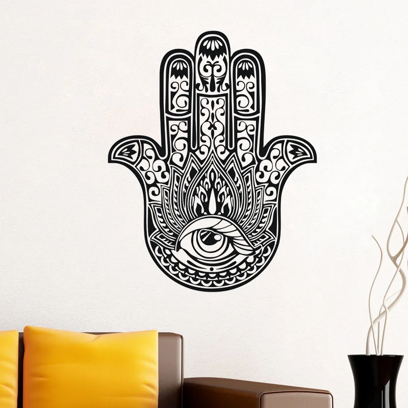 

Hamsa Hand Wall Sticker Fatima Yoga Indian Buddha Wall Decals Home Decor Vinyl Art Murals For Living Room Bedroom Decoration