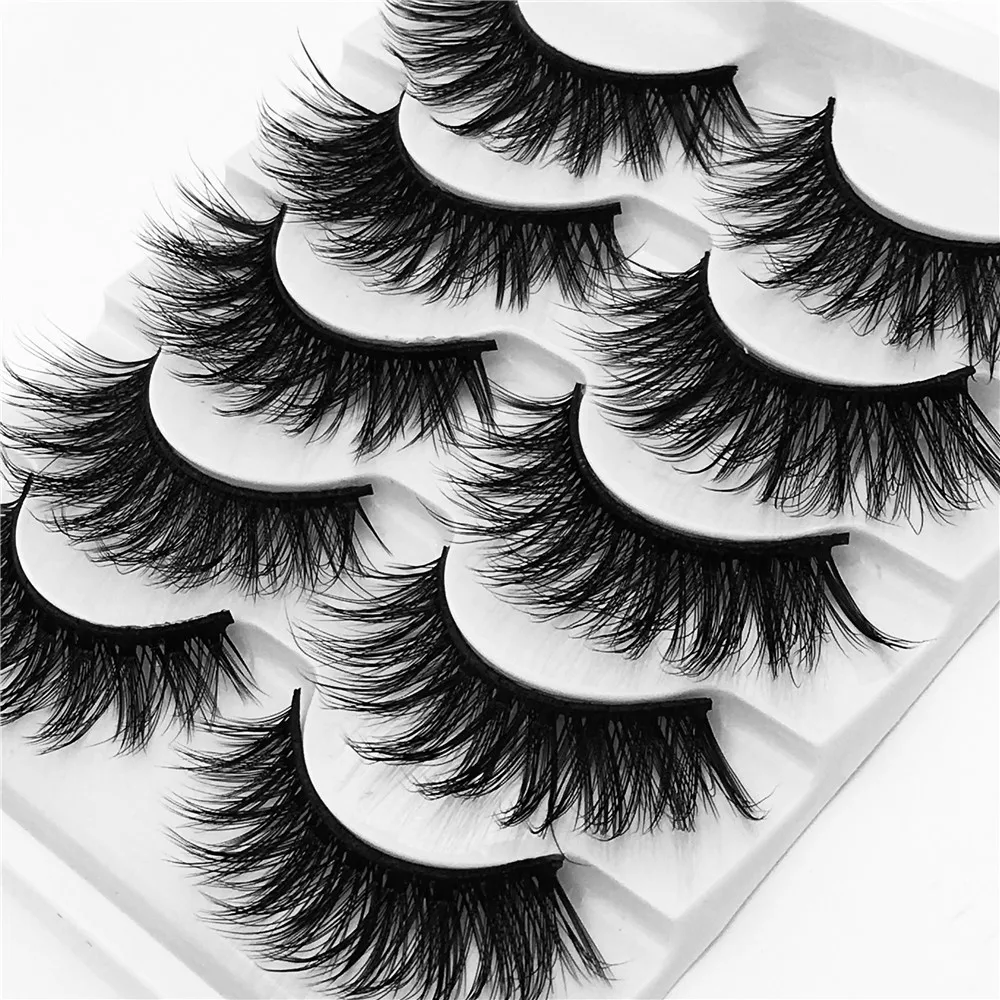 Высококачественные мужские 5D норковые ресницы ручной работы накладные мягкие