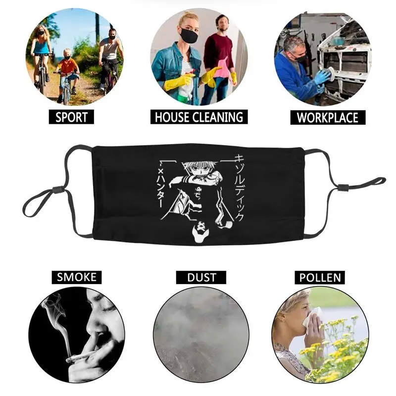

Killua Zoldyck Mask Non-Disposable Face Mask Unisex Adult Hunter x Hunter Dustproof Protection Cover Respirator Mouth Muffle