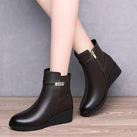 sweet office lady autumn women shoes black ladies wedges high heel ankle boots women platform fashion boots size n0098