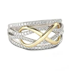 Женское кольцо бесконечности, роскошное кольцо золотого цвета с цирконом и кристаллом, очаровательное скручивающееся Бесконечное Кольцо для помолвки, ювелирные изделия в подарок
