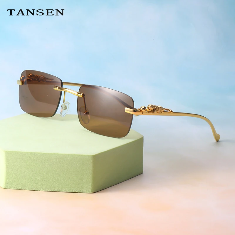 Солнцезащитные очки без оправы для мужчин и женщин небольшие квадратные