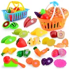Игрушка в виде фруктов, пластиковые игрушки для еды, фруктовый комплект для ролевых игр, игрушка для резки фруктов, игрушка для резки овощей, игрушка для детей, подарок для кухни