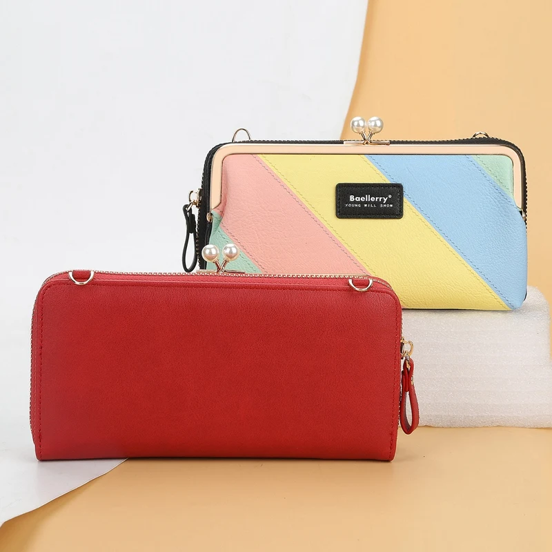 

Baellerry Women's Messenger Bag, Fashion Korean Style Shoulder Bag, Cross Section and Multifunctional Zipper Phone Bag Red