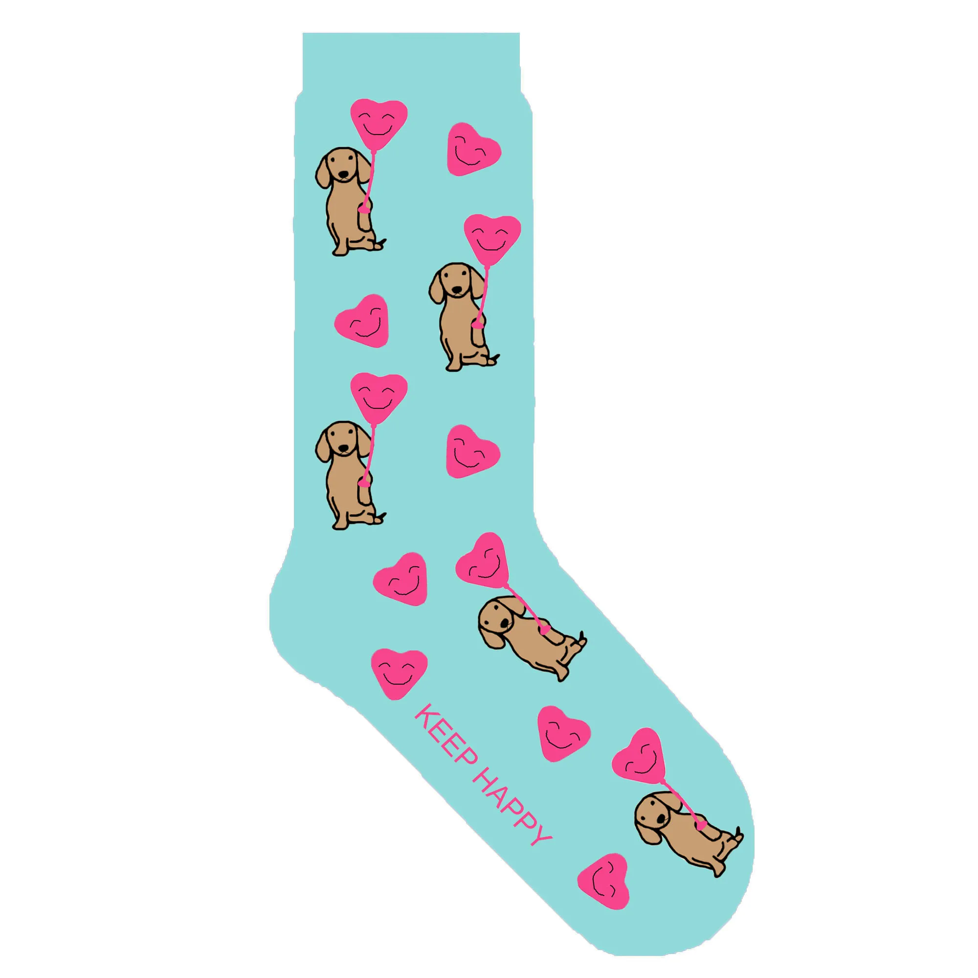sausage dog gift sox Милые таксы носки с романтические воздушные шары женские носки kawaii колбаса собака тематический подарок для любителей домашних животных мама 50 пара/лот - Цвет: sausage dog gift sox