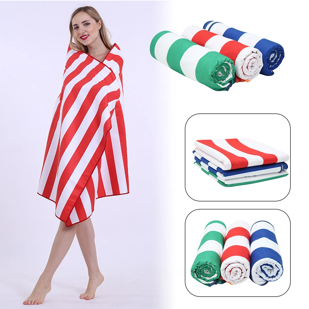 Полосатое хлопковое Спортивное банное полотенце с кисточками для путешествий