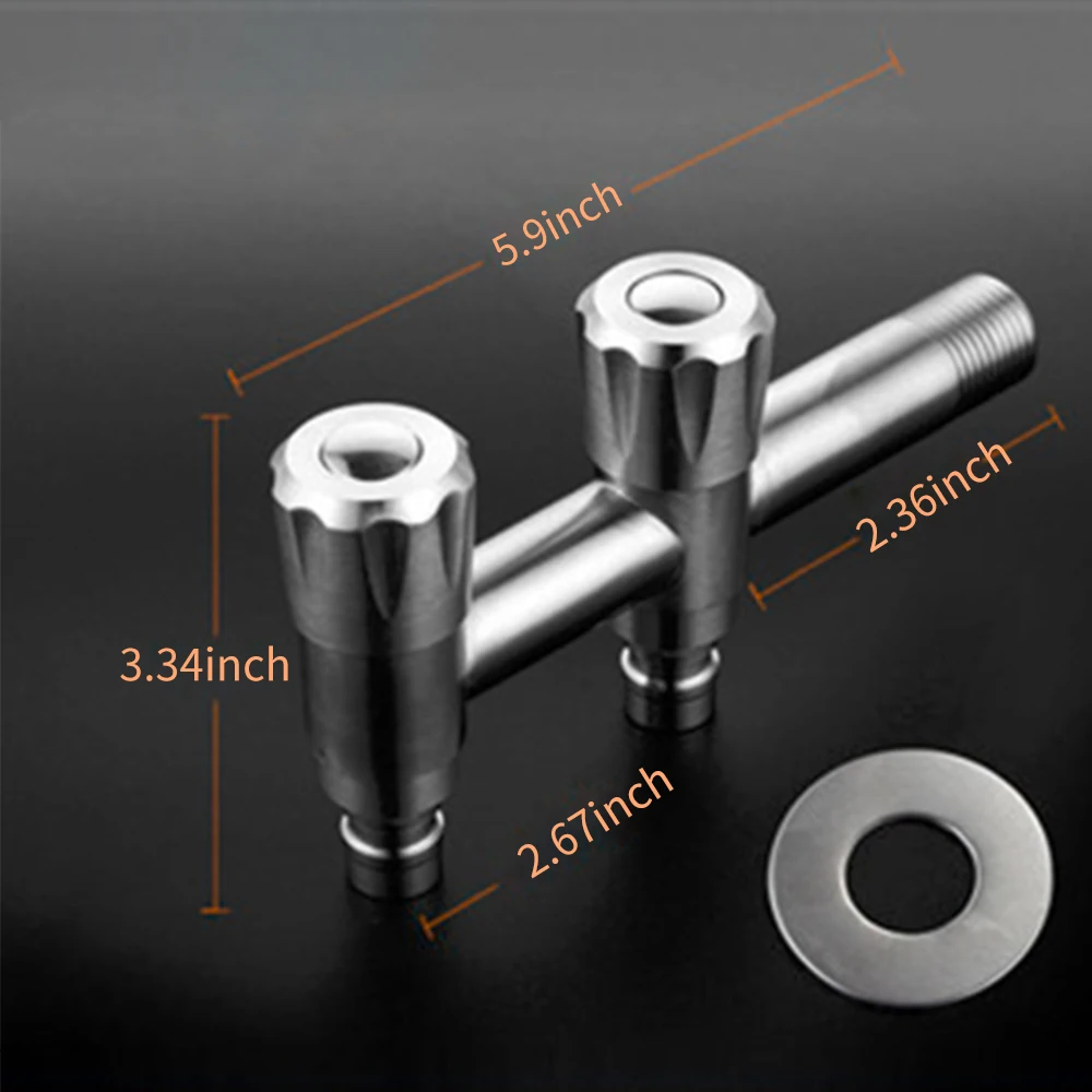 Double Handle Bathroom Sink Faucet Kitchen Washing Machine Faucets Wall-Mounted Valve Stainless Steel Water Tap Garden | Обустройство