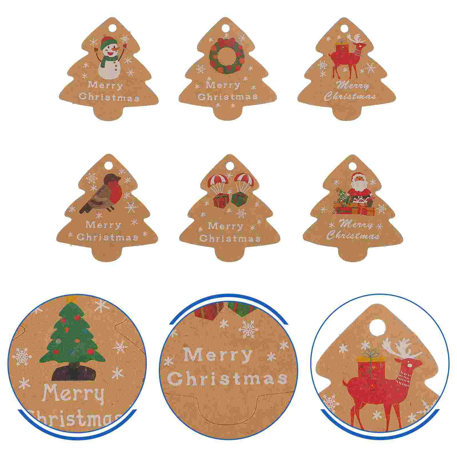 

1 Set Creative Xmas Tree Shape Paper Tags Pendant Gift Packing Hanging Tags