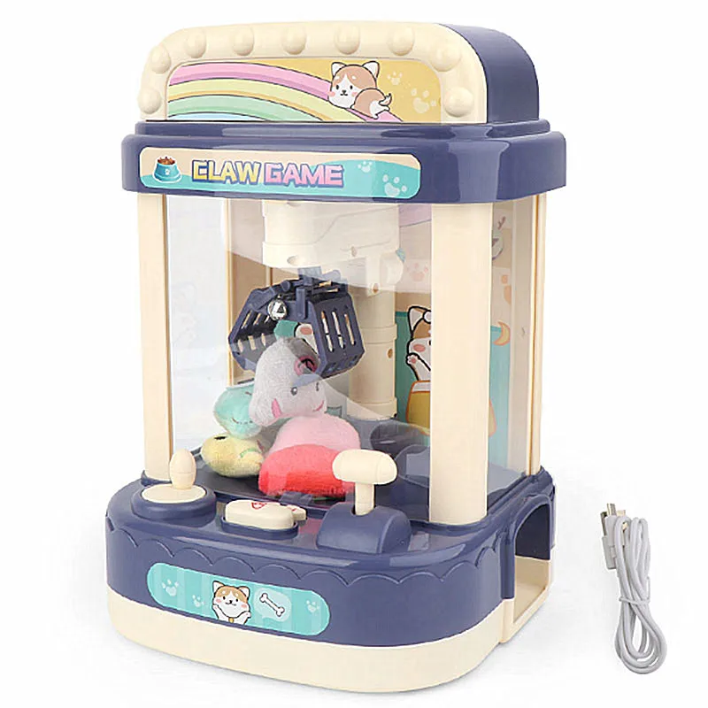 

New Kids Electric Mini Catching Doll Machine Play House Children's Clip Doll with Light Music Educational Toy Electric Toy