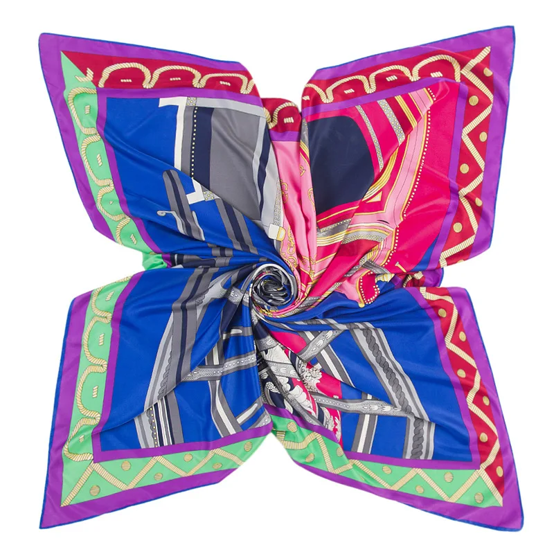 2021 Новый Элитный бренд шаль 100% саржа Шелковый шарф колеса хиджаб квадратный