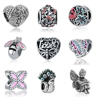 diy bisuteria fit angel wings beads bijoux bracciale french bead silver perfumes mujer originales jewelry bracelet charms