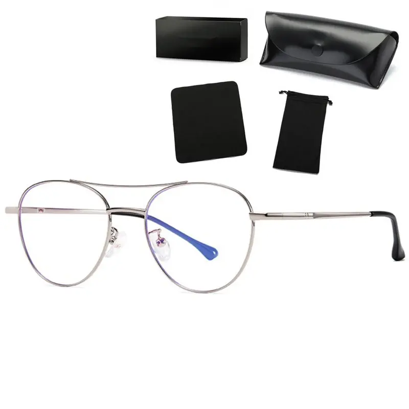 steel with box COOLSIR, анти-синий светильник, очки для мужчин, очки для чтения, защита от лучей, очки для игрового компьютера, очки для женщин, оправа из сплава - Цвет линз: steel with box