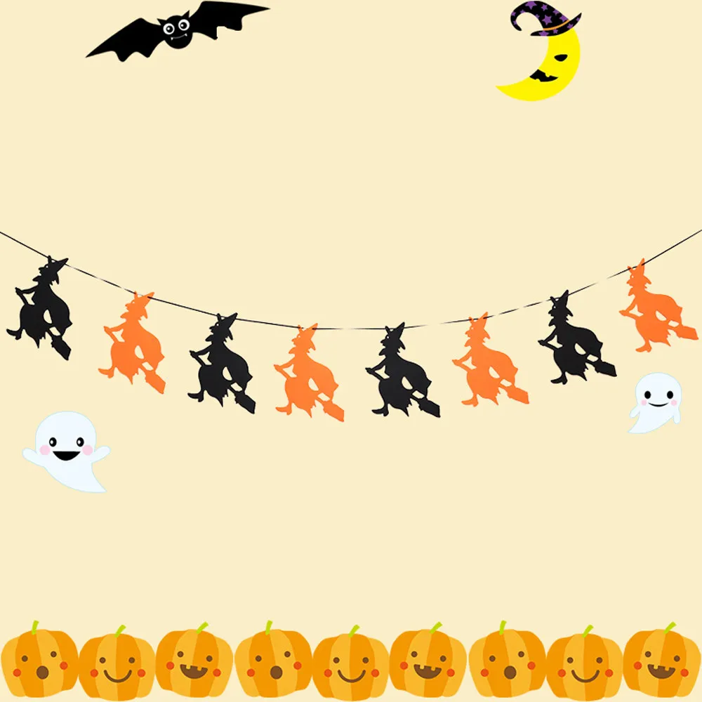 Мультфильм тема Счастливого Хэллоуина баннер фольги шары тянуть флаг подарок