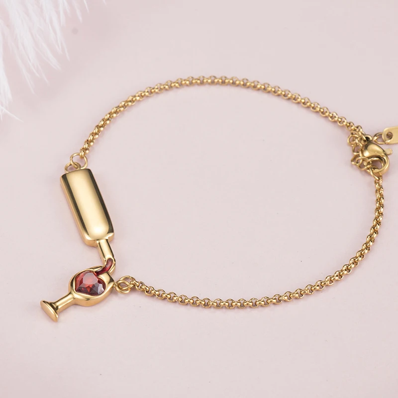 Браслет женский из нержавеющей стали с красным сердцем 3 цвета|bracelet designer|designer