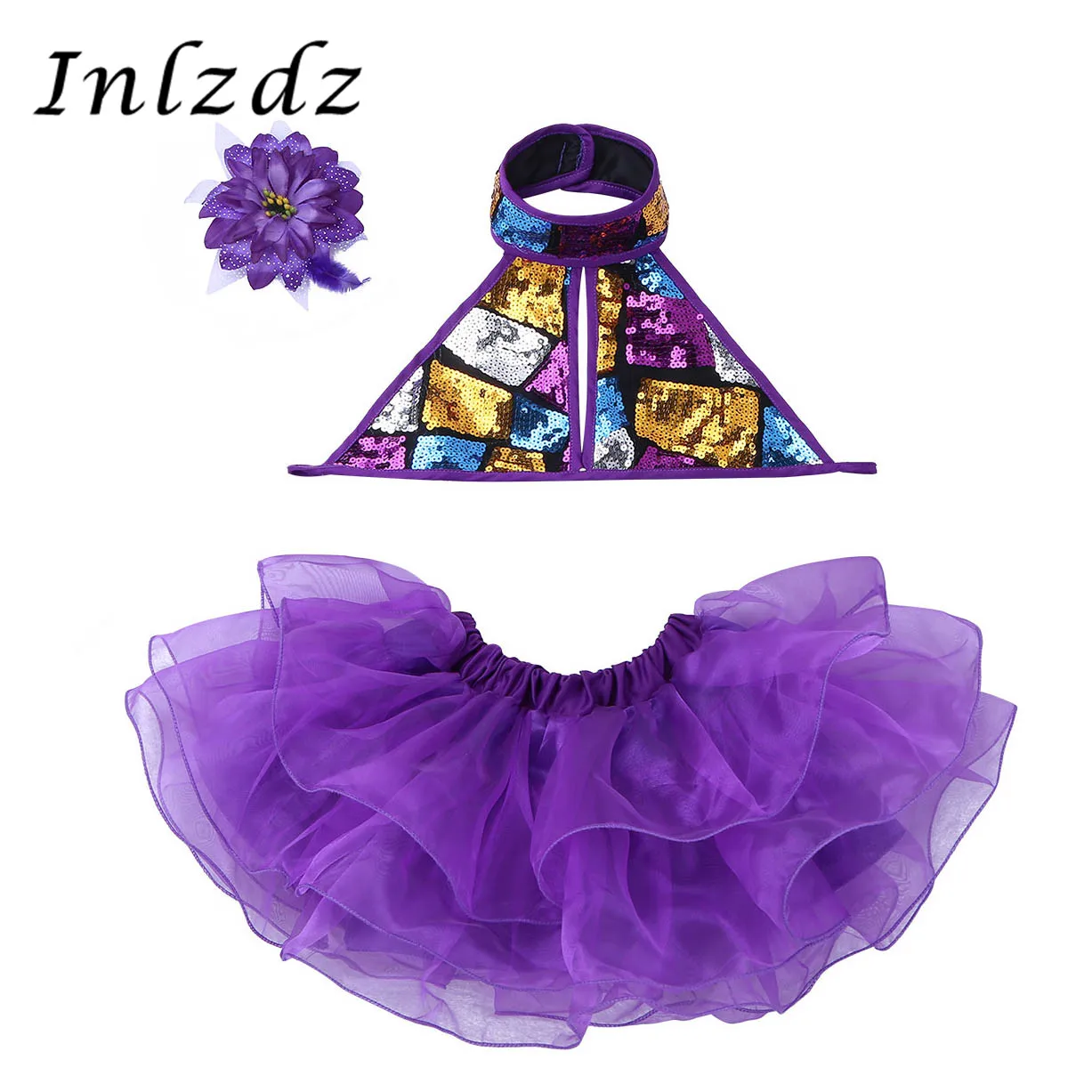 Детские блестящие джазовые костюмы для девочек платье-пачка на бретельках с