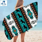 Пончо для серфинга PHAYON с принтом Племенной лошади, банное полотенце из микрофибры, Большое пляжное полотенце s, мягкий пляжный коврик, быстросохнущее спортивное полотенце для взрослых