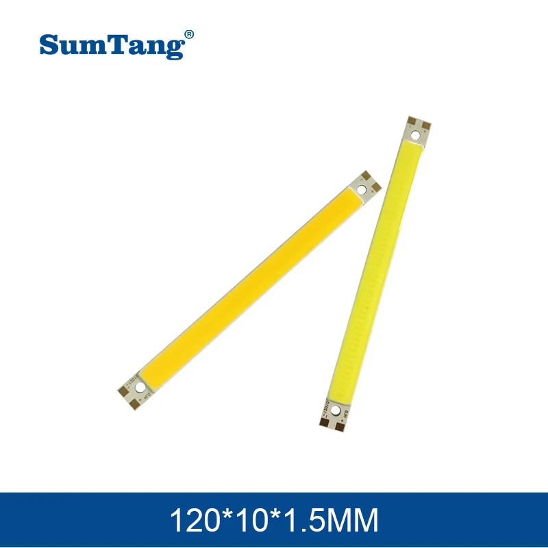 5 шт./лот 12V COB светодиодные полосы 10 12 Вт 110 120lm/W 120*10*1 мм теплый белый холодный набор
