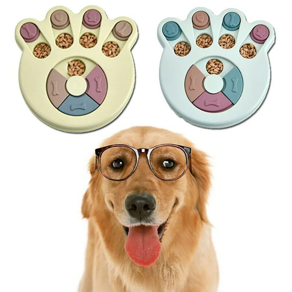 1 Pcs Dogs Puzzle Toys Bones Paw Prints Wooden Fun Feeding Multi-functional Interactive Dog For Cats Pet Educational Jan 10 | Дом и сад