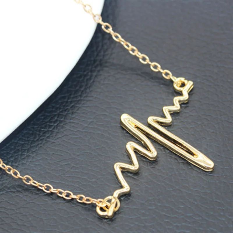 2019 простое волнистое ожерелье в форме сердца шикарное ЭКГ с импульсным покрытием